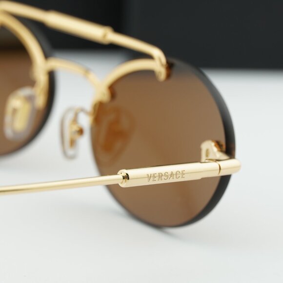 Versace VE2295 1002/73 Oval Sunglasses - Gold/Brown main image 4